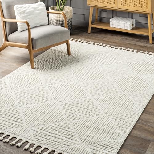 Nuloom Kerry Cream, 2'6" x 6', Geometric, Soft and Cozy, High Traffic, Stain Resistant, Easy Clean, Durable Runner for Bedroom, Living Room, Dining Space, Den, Foyer, Entryway - color: Kerry Cream, size: 2'6" x 6' (Rectangular)
