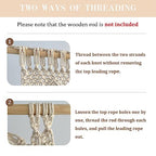 Foreate Macrame Curtains Long Cotton Macrame Wall Hanging Boho Beaded Curtain for Window Doorway Handmade Wedding Backdrop Room Divider, 2 Panels 79" L x 35" W - size: 35.5"W x 79"L (Pack of 2)