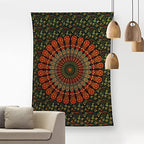 Bless International Handmade Indian hippie Bohemian Psychedelic Peacock Mandala Wall hanging College Dorm Beach Throws Table Cloth Bedding Tapestry (Golden Green, Poster(30x40Inches)(76x101cms)) - color: Golden Green, size: 40"L x 30"W