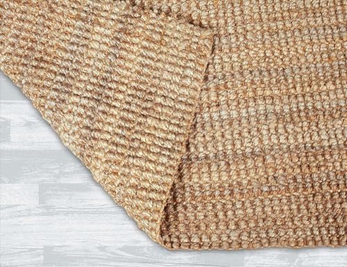 IRONGATE Jute Handspun Area Rug - Premium Jute Handwoven Reversible Chunky Textured Tan Beige Neutral Throw Accent Rug Carpet - Rustic Farmhouse Living Room Bedroom Den Study Décor -24" x 36" Natural - size: 24 x 36 Inch