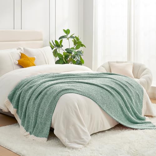 Snuggle Sac Green Throw XL Blanket 50x70,Super Soft Warm Blankets Oversized Throw Knit Blankets Fuzzy Plush Blanket, Heather Green, 50x70 inches - color: Green, size: Throw-XL(50"x 70")