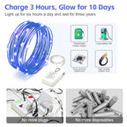 8 Pack Rechargeable LED Fairy Lights 7Ft 20LED Battery Operated with Remote, DIY Timer & 8 Modes, Mini Twinkle String Lights for Indoor Christmas Wedding Mason Jar Bedroom Party Table (Blue) - color: Blue