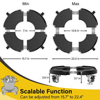 Goovilla Plant Stand with Wheels Heavy Duty, 2Pack Adjustable 15-22 Plant Caddy with Lockable Caster Wheels 440LBS, Rolling Plant Stand/Dolly/Roller for Indoor Outdoor Large Planter, Flower Pot,Black - color: Black