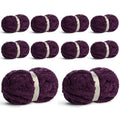 10 Pack Jumbo Chenille Yarn for Crocheting, #10 Super Bulky Baby Soft Yarn for Hand Knitting, 220 yds /70.5 oz Fluffy Chunky Knit Throw Blanket Yarn (Deep Purple) - color: Deep Purple