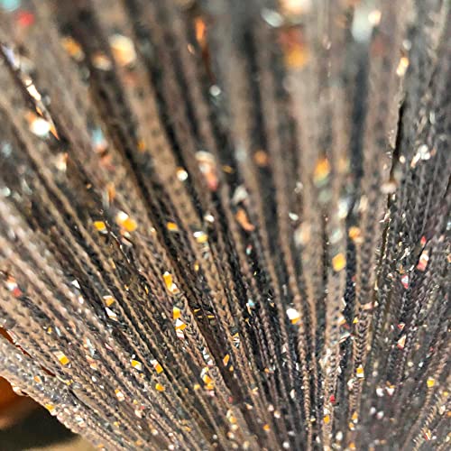 Hysenm 2 Pack 39 x 79 Inch Beaded String Door Curtain, Hippie Room Decor Beaded Curtains for Doorway, Closet Curtains, Room Divider Privacy Decor, Boho Home Decoration for Bedroom, Party, Silver - color: Silver