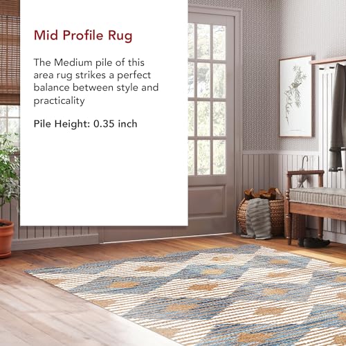 nuLOOM Hand Braided Marla Denim And Jute Diamonds Area Rug, 6x9, Off-white - color: Marla Off-white, size: 6' x 9' (Rectangular)