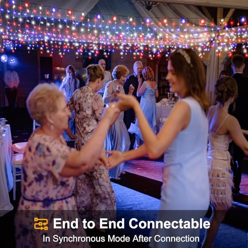 Red White and Blue Icicle Lights for Outside, 4th of July Decorations Independence Day Patriotic Lights, 33ft 400 LED with 75 Drops Clear Wire Connectable for Memorial Day Party Holiday - color: Red White Blue, size: 400LED/33ft
