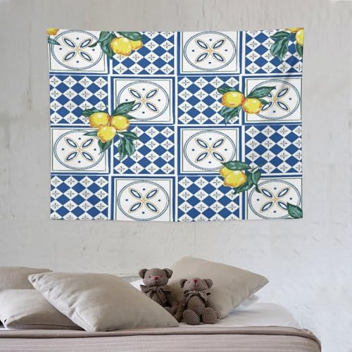 Bohemian Lemon Tapestry, Lemon Fruit Green Leaves Retro Theme Tapestries Home Decor for Living Room Bedroom Decoration 40in Wx30in H (102×76cm) - color: Bohemian Tapestry-20, size: 40in"Wx30in"H (102×76cm)