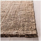 SAFAVIEH Natural Fiber Collection Area Rug - 5' Square, Grey, Handmade Farmhouse Country Boho Rustic Jute, Ideal for High Traffic Areas in Living Room, Bedroom (NF808F)