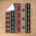 Erosebridal Aztec Bed Blanket Queen Size, Ethnic Tribal Arrow Flannel Fleece Throw Blanket, Southwestern Native Bohemian Throw, Western Star Exotic Geometric Diamond Fuzzy Sherpa, Multicolor - color: Multi 03, size: Queen