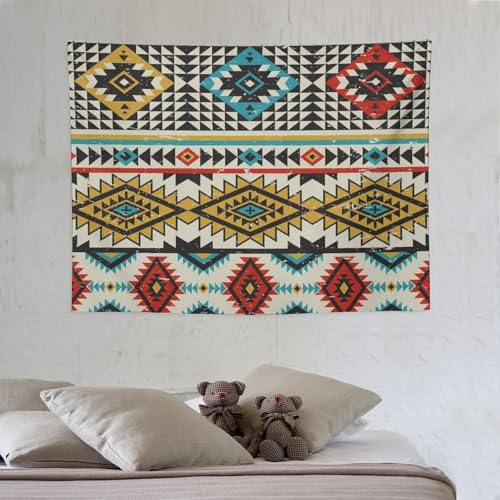Bohemian Patchwork Aztec Tapestry, Geometric Aztec Pattern Vintage Tapestries Home Decor for Living Room Bedroom Decoration 40in Wx30in H (102×76cm) - color: Bohemian Tapestry-31, size: 40in"Wx30in"H (102×76cm)