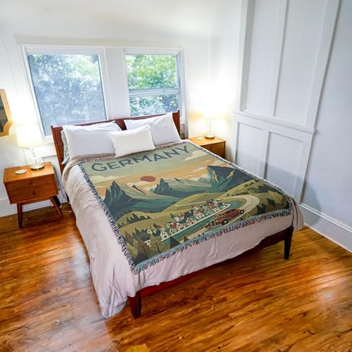 Pure Country Weavers Germany Travel Blanket - Gift Tapestry Throw Woven from Cotton - Made in The USA (72x54) - color: Germany Travel, size: 72x54