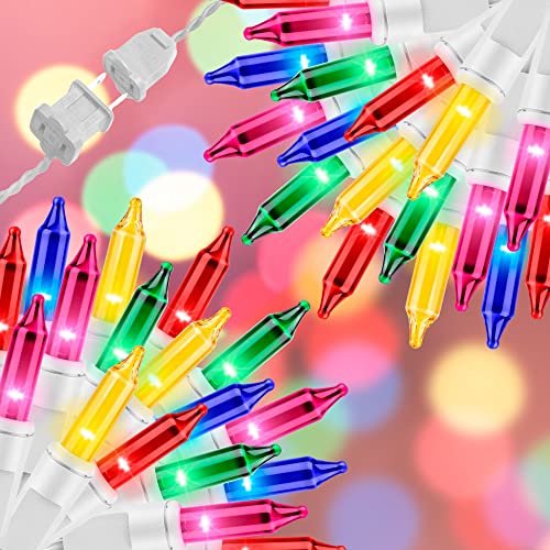 100LIGHTS Multi Easter Mini String Lights，Connectors Christmas Decorative Lights 19.6 UL Certified Waterproof for Easter Home Garden Holiday Christmas Tree Party Patio Wedding - color: White Wire Multi-Colored, size: 100 COUNT-1PACK