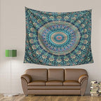 Hopodix Green Peacock Mandala Wall Tapestry, Bohemian Wall Hanging for Bedroom Living Room Dorm Decor，59.06×51.18 inches - size: 60"L x 36"W