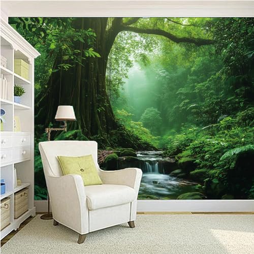 Apdidl Forest Green Nature Wall Tapestry for Bedroom Decor, Misty Landscape Large Tree of Life Tapestries Wall Mural Hanging, Fantasy Scenic Big Tree Rivers Backdrop for Living Room Indoor 51" X 60" - color: Forest Tree Tapestry, size: 60"L x 51"W