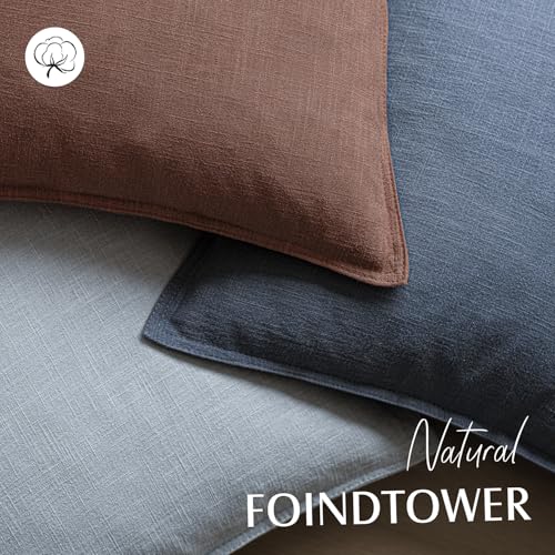 Foindtower Pack of 2, Decorative Linen Solid Throw Pillow Covers Soft Accent Euro Cushion Case Boho Farmhouse Pillowcase for Chair Couch Sofa Bedroom Living Room Home Decor 16 x 16 Inch Rust Red - color: Autumn Glaze, size: 16" x 16" (Pack of 2)