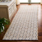 SAFAVIEH Natural Fiber Collection Area Rug - 2'3" x 8' Runner, Natural & Blue, Handmade Jute & Wool, Ideal for Living Room, Hallway, Foyer, Entryway, Bedroom (NFB225N) - color: Natural/Blue, size: 2'3" x 8' (Runner)