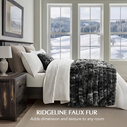 EverGrace Ultra Soft Luxury Fluffy Faux Rabbit Fur Throw Blanket, Thick Warm Bubble Throw for Bed, Cozy Plush Reversible Blankets for Couch, Chair, Sofa, Marble Black, 60x80 Inches - color: Black Marble, size: 60"x80"