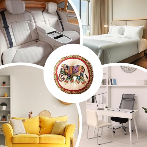 Boho Floor Cushion - 16x16 Inch Round Plush Mat for Extra Comfort, Reversible Dense Padding with Breathable Fabric, Versatile Chair and Meditation Cushion for Home Office Bedroom Lounge Décor - color: A