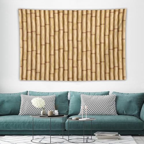 HZOHNAGO Bamboo Tapestry Retro Brown Bamboo Pattern Printed Wall Tapestry Painting Wall Hanging for Bedroom Living Room Dorm 90" W x 60" H - color: Bamboo-2, size: 90"L x 60"W