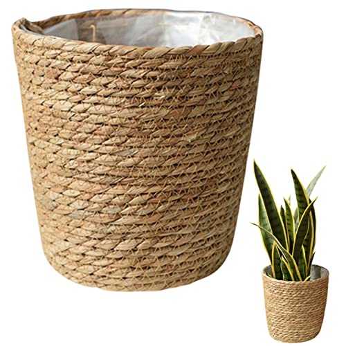 BESPORTBLE Planter Straw Woven Basket Plant Vase Liner for Home Decor Centerpiece