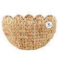 Coeusy Wicker Wall Basket, Boho Scalloped Wall Basket,Large Wall Hanging Baskets for Nursery,Door,Plants,Mail,Natural Water Hyacinth - color: Water Hyacinth