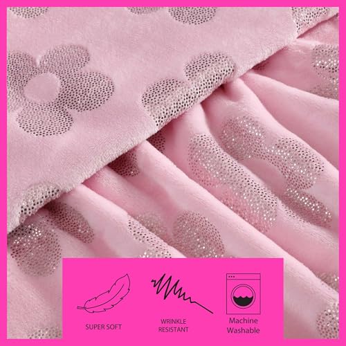 Betsey Johnson - Blanket, Buttery-Soft Throw Blanket for Couch or Bed, Boldly Plush & Oversized Bedding (Retro Daisy Pink, 50" x 70") - color: Retro Daisy Pink