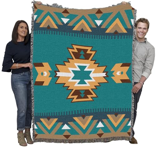 Pure Country Weavers Desert Pass - Western Tapestry Throw Blanket Woven from Cotton - Made in The USA (72x54) - color: Desert Pass