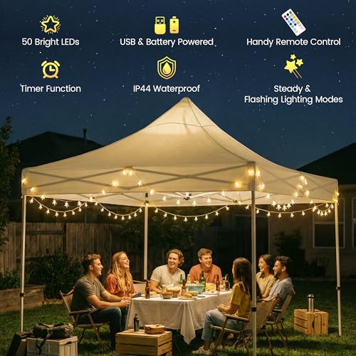 HEYFUNi Star String Lights with Remote, 16ft 50 LED Cute Fairy Lights USB & Battery Operated, 8 Modes & Timer, Waterproof Hanging Star Decor for Kids Bedroom, Nursery, Dorm Decor, Warm White - color: Warm White, size: 50 LED-Battery&USB