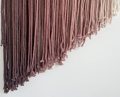 Macrame Boho Wall Decor - Pink Yarn Wall Hanging, 20" Circle Hoop - color: Pink