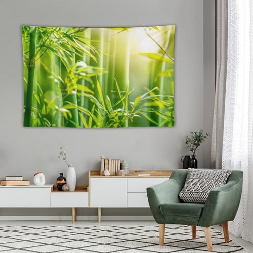 HZOHNAGO Bamboo Tapestry Bamboo Leaf Sunshine Nature Printed Wall Tapestry Painting Wall Hanging for Bedroom Living Room Dorm 60" W x 40" H - color: Bamboo-1, size: 60"L x 40"W