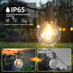 Kawaya 300FT Outdoor String Lights - LED Waterproof Patio Light for Outside with 146+4 G40 Globe Blubs - Shatterproof Hanging Lights for Porch Bistro Backyard Gazebo Balcony Cafe - size: 300FT