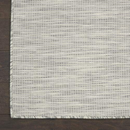 Nourison Home Positano Light Grey 2'2" x 12' Area Rug - Easy Clean, Non Shedding, Bed Room, Living Room, Dining Room, Kitchen (12' Runner) - color: Light Grey, size: 2'2" x 12' (Runner)