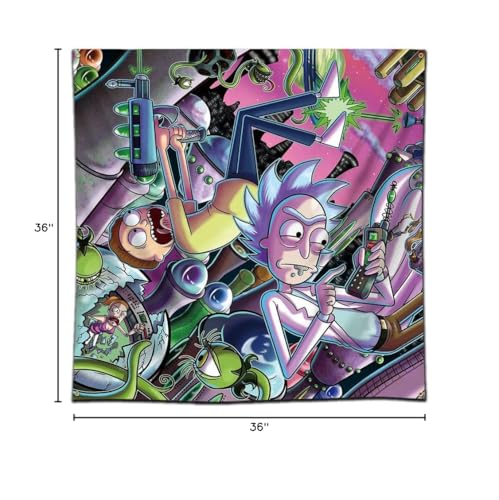 Kasflag ENMOON Rick Tapestry Wall Banner Funny Animated Cartoon Print Tapestry 36 * 36in Vivid Color Bedroom Living Room Dorm Decor