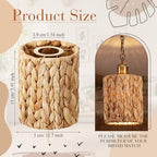 Gerrii 6 Pack Small Rattan Lamp Shades 5.91" (H) x 5"(D) Boho Woven Light Covers, Water Hyacinth Replacement Shades for Pendant Wall Ceiling Fixture, Clip on Bulb Decor