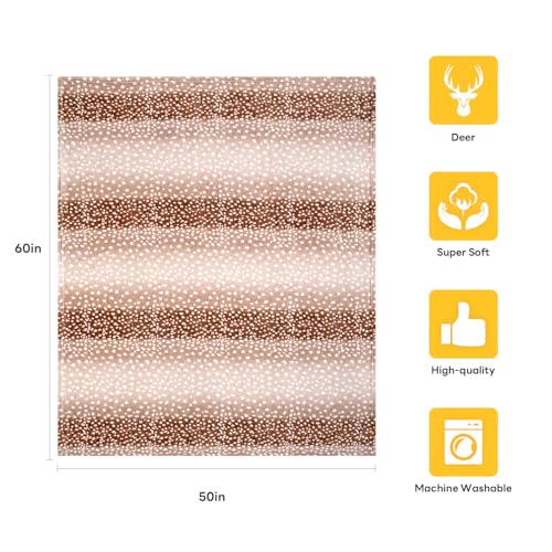 MACEVIA Flannel Fleece Animal Print Throw Blanket for Couch, Cabin Decor Deer Blanket, Hide Cabin Throw Blanket, Super Soft Fluffy Thick Warm Throws Home Decor for Bed Sofa(Deer, 50x60 Inches) - color: Deer Print, size: Flannel Fleece (50x60 IN)