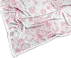 Floral Throw Blanket, Botanical Floral Blanket, Soft, Flannel, Warm, Boho Floral Bed Blanket All Season Flower Throw Blanket for Couch Bedroom Living Room, Pink 50X70 Inch