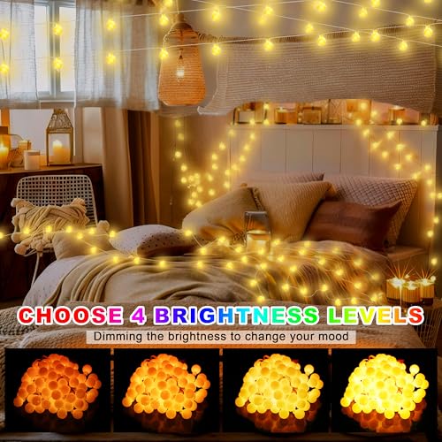 OMIKA Color Changing String Lights Plug in, 25 Colors 33FT 100LED RGB+Warm White Globe String Lights, Outdoor Christmas Globe Decorative Lights with Remote for Indoor Bedroom Party Garden Xmas Decor - color: Color Changing, size: 33ft 100LED