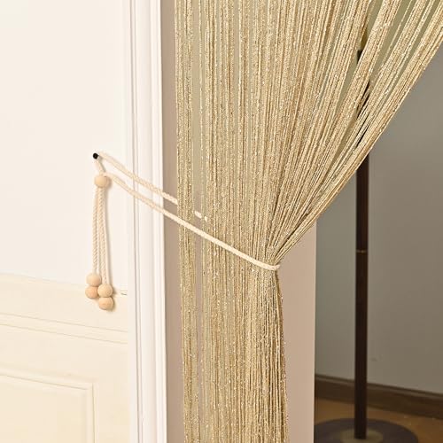 Hysenm 2 Pack 39 x 79 Inch String Door Curtains, Hippie Room Divider Decor Beaded Curtains for Doorway Closet, Boho Home Decoration for Bedroom, Party - color: Fruit Green