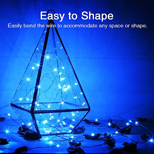 Olafus 16 Pack Blue Fairy Lights Battery Operated, IP68 Waterproof Mini String Light, 7ft Small LED Bottle Light for Wedding Vase Centerpieces Table Decorations Christmas Indoor Party Jars Gift - color: Blue