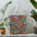 Boho Style Canvas Bag for Women Boho Fashion Tote Bag for Bohemian Lover - color: Mandala Bag