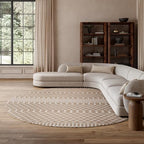 Nourison Home Positano Beige 8' x Round Area Rug - Easy Clean, Non Shedding, Bed Room, Living Room, Dining Room, Kitchen (8' x Round) - color: Beige, size: 8' (Round)