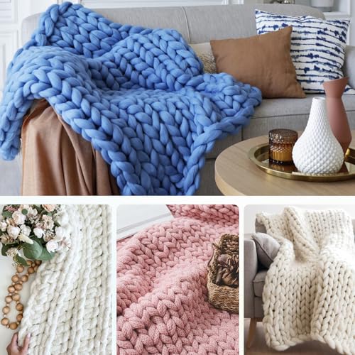 LITURTOO 63" Chunky Blanket Loom - Loom for DIY Throw Blankets, Adjustable Size Hand Knitting Yarn Chunky - size: 63“Dark Wood Color