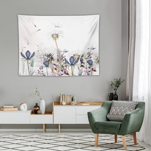 Kurtect Nature Dandelion Tapestry,Spring Plants Colorful Floral Botanical Theme Print Tapestries for Living Room Party Beach Picnic Blankets Tablecloths Wall Decor, 30x40 in - color: Flower-3, size: 40"L x 30"W
