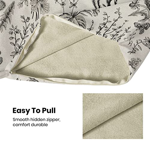 AEIOAE Spring Pillow Covers 16x16 Inch Set of 2,Black Gray Wild Flower Plant Throw Pillows Case,Seasonal Floral Outdoor Decorative Square Linen Farmhouse Decor Cushion Covers for Home Sofa Bed Couch - color: Wild Floral 02, size: 16" x 16" (Pack of 2)