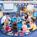 Tinideya 12 Pcs Kids Carpet Circle Seats for Class 16 Inch Round Classroom Rug Back to School Floor Cushions Soft Educational Mat Non Slip First Day of School Learning Playing Areas(Positive) - style: Positive