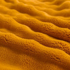 YUSOKI 3D Fleece Bubble Throw Blanket | 380GSM Ultra Soft Fluffy Plush | Non-Shedding Lightweight Cozy Blanket for Couch Sofa Bed | All Season (Gold,50 * 60inches) - color: Gold, size: Throw(50" x60")