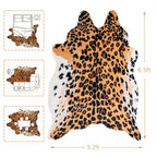 Huichenxing2021FURSTORE Leopard Print Rug, Cheetah Rug 5.3ft x 6.7ft Large Faux Cowhide Skin Mat Animal Print Area Rugs for Living Room Bedroom Nursery Home Office Brown - color: Brown Leopard 78.7"l X 63" W