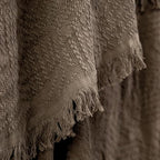 GLORY SEASON 100% Cotton Throw Blanket in Brown Jacqard Weave Fabric with Fringe Soft All Season Cover for Bed Couch and Living Room Sofa,Chair 50x60 Inches - color: Brown