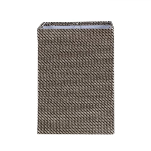 Aspen Creative 38703-2, K/D Hardback Square Contemporary Collapsible Spider Shade, (10+10)" Top x (10+10)" Bottom x 14-1/4" Height, Brown Rattan Look Linen Textured Fabric, Set of 2 - size: 10+10" Top x 10+10" Bottom x 14-1/8" Height
